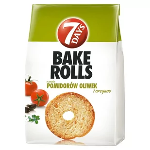 7 Days Bake Rolls Chrupki chlebowe o smaku pomidorów oliwek i oregano 150 g - Chrupki - miniaturka - grafika 1