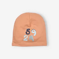 Czapki damskie - Pomarańczowa czapka niemowlęca COLOUR NUMBERS z bawełny organicznej dla chłopca-42 - miniaturka - grafika 1
