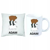 Gadżety dla niej i dla niego - ZESTAW PREZENT PODUSZKA + KUBEK SŁODKIE MISIE IMIĘ - miniaturka - grafika 1