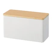 Koszyki łazienkowe - Biały organizer z pokrywką ze sklejki Yamazaki Rin - miniaturka - grafika 1