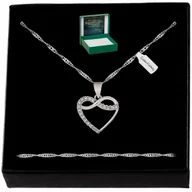 Naszyjniki - Srebrny Naszyjnik Serce Nieskończoność 925 +Gratis - miniaturka - grafika 1