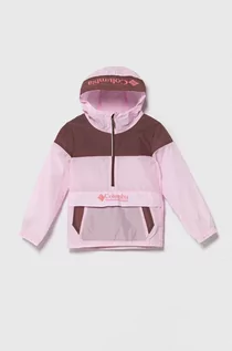 Kurtki i płaszcze dla dziewczynek - Columbia kurtka dziecięca Challenger Windbrea kolor różowy - grafika 1