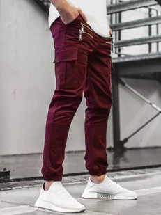 SPODNIE MĘSKIE CHINO JOGGERY BORDOWE OZONEE ZAZ/191376 - Ozonee - Spodnie męskie - miniaturka - grafika 1