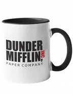 Kubki - Kubek Czarny Środek Office Dunder Mifflin Śmieszny - miniaturka - grafika 1
