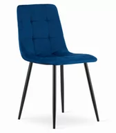 Krzesła - Krzesło KARA - aksamit granat / nogi czarne - miniaturka - grafika 1