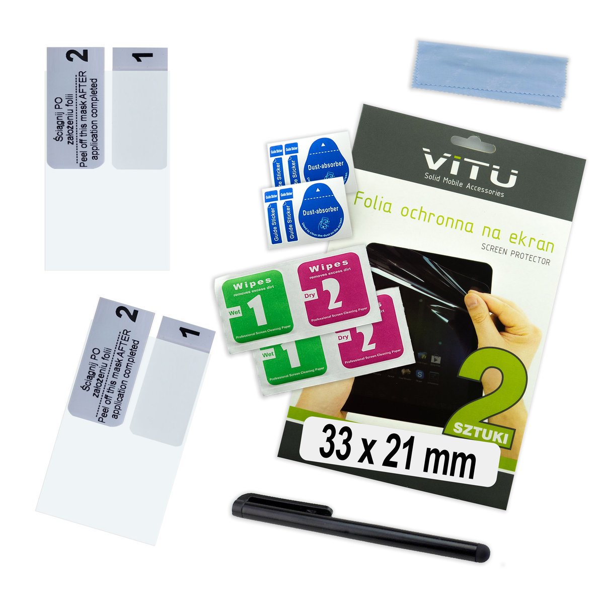 2szt Folia ochronna na zegarek smartwatch 33 x 21 mm 3,3 x 2,1 cm 1,5