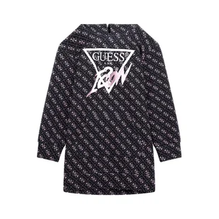 Dziecięca Sukienka GUESS SCUBA HOODED LS DRESS J4RK10KAZQ2-P9UI – Czarny - Sukienki i spódniczki dla dziewczynek - miniaturka - grafika 1