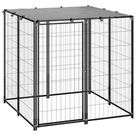 Budy dla psów - shumee shumee Kojec dla psa czarny 110x110x110 cm stalowy 8720286359662 - miniaturka - grafika 1