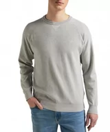 Swetry męskie - Lee Raglan Crew Knit Męski Sweter Klasyczny Logo Grey Mele L83Pkh37-Xl - miniaturka - grafika 1