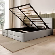 Łóżka - Łóżko tapicerowane z pojemnikiem SFG0142 | 160x200 | Welur | Szary #53 - miniaturka - grafika 1