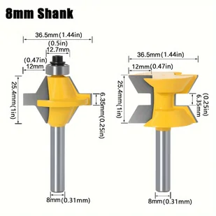 2 Sztuk 1/2 Cala 8mm Shank 120 Stopni Czop Zestaw Bitów Do Frezarki Do Obróbki Drewna Frez Do Rowków Do Narzędzi Do Drewna Węglik Wolframu - Inne - miniaturka - grafika 1