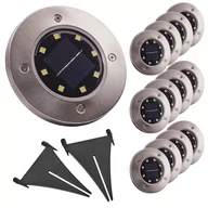 Lampy ogrodowe - Lampa Solarna Ogrodowa Led Najazdowa Gruntowa 12Szt - miniaturka - grafika 1