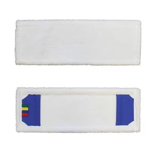 Mop z mikrofibry biały płaski z kieszeniami Economy 40cm do stelaża MERIDA - Miotły, szufle, mopy - miniaturka - grafika 1