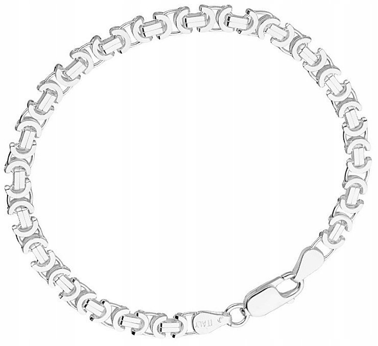 Bransoletka Srebrna Męska Splot Królewski 5,60 mm pr 925 Grawer Gratis