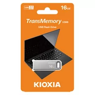 Pendrive - Kioxia USB flash disk, USB 3.0, 16GB, Biwako U366, Biwako U366, srebrny, LU366S016GG4, USB A - miniaturka - grafika 1