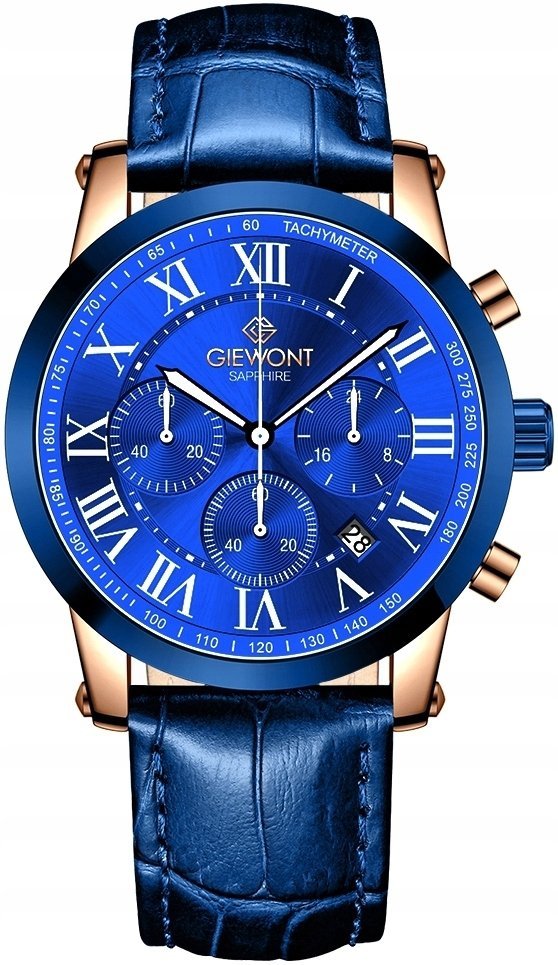 Zegarek Giewont Zegarek Męski Giewont Chronograph Sapphire Miedziano Niebieski GW6260-A5