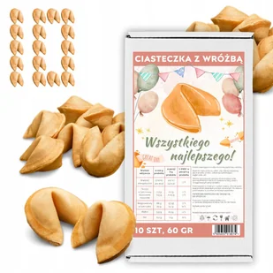 Chińskie Ciasteczka z Wróżbą Wszystkiego Najlepszego Magia dla gości 10 szt - Pieczywo chrupkie - miniaturka - grafika 1