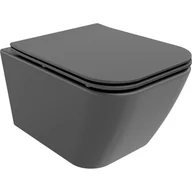 Miski WC - Mexen Madox Miska Wc Rimless Z Deską Wolnoopadającą Slim, Duroplast, Szara Ciemna Mat - 30154061 - miniaturka - grafika 1