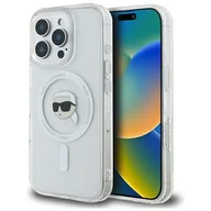 Etui i futerały do telefonów - Karl Lagerfeld KLHMP16LHLSKIH iPhone 16 Pro 6.3" biały/white hardcase IML Metal Karl Head MagSafe - miniaturka - grafika 1