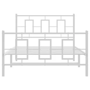 Metalowa rama łóżka z wezgłowiem i zanóżkiem, biała, 107x203 cm Lumarko! - Inne meble do sypialni - miniaturka - grafika 6