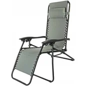 Leżaki ogrodowe - Royokamp Leżak Ogrodowy Składany Wielofunkcyjny Z Zagłówkiem Bliss Szary 1032207 1032207 - miniaturka - grafika 1