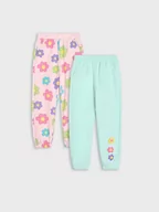 Spodnie i spodenki dla dziewczynek - Sinsay - Spodnie dresowe 2 pack - wielobarwny - miniaturka - grafika 1