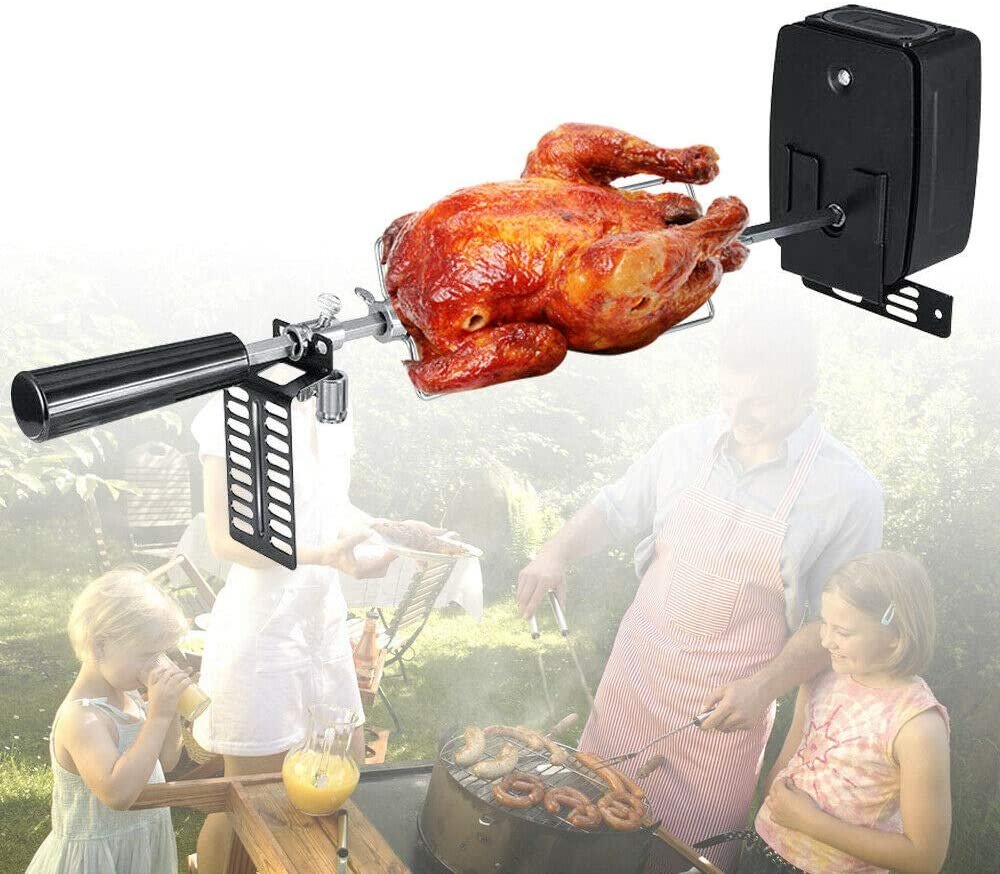 Widelec do grilla z rożnem Zestaw narzędzi do grilla Widelec z silnikiem do rożna Przenośny grill zewnętrzny, zestaw kempingowy z grillem akumulatorowym