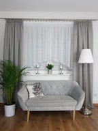 Firany - Firanka z woalu zdobiona gipiurą, eleganckie firanki do salonu gotowe - miniaturka - grafika 1