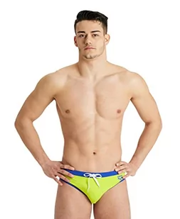 ARENA Męskie majtki M Fundamentals Borders Brief, Soft Green-royal, 50 - Kąpielówki męskie - miniaturka - grafika 1