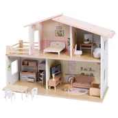 Zabawki interaktywne dla dzieci - Domek Dla Lalek Drewniany Akcesoria Zabawka Dla Dzieci PREZENT DLA CÓRKI - miniaturka - grafika 1