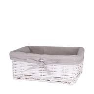 Kosze wiklinowe - Koszyk wiklinowy biały 20 x 30 x 12 cm - miniaturka - grafika 1