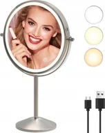 Lusterka do makijażu - TUSHENGTU Lusterko do Makijażu Stojące na USB 1X/10X Powiększające Nikiel - miniaturka - grafika 1