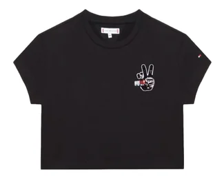 BLUZKA KRÓTKI RĘKAW TOMMY HILFIGER KG0KG06340 r140 - Bluzki damskie - miniaturka - grafika 1