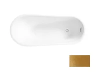 Wanny - Besco Calima Glam Wanna wolnostojąca 170x74 cm biały połysk/złoty + maskownica syfonu z przelewem czarny WAS-170-CZC - odbiór osobisty: Kraków, Warszawa - miniaturka - grafika 1