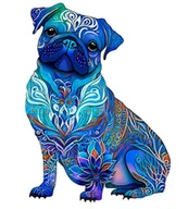 Puzzle - DREWNIANE PUZZLE W KSZTAŁCIE ZWIERZĄT PIES PIESEK BULDOG OBRAZ NA ŚCIANĘ UKŁADANKA DLA DZIECI I DOROSŁYCH - miniaturka - grafika 1