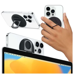 Uchwyt magnetyczny MagSafe Ring na telefon palec Alogy Holder mocowanie boczne do iPhone 14 13 12 do MacBook czarny - Statywy fotograficzne - miniaturka - grafika 9