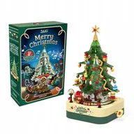 Klocki - Klocki świąteczne choinka z pozytywką i pociągiem prezent na święta - miniaturka - grafika 1