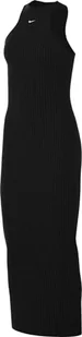 Nike Damska sukienka Sportswear Chll KNT Rib Midi DRS, Black/Black, FN3679-010, M - Sukienki - miniaturka - grafika 1