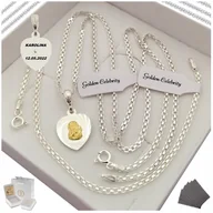 Biżuteria dla dzieci - KOMPLET BIŻUTERII SREBRO PR. 925 ŁAŃCUSZEK + MEDALIK + BRANSOLETKA + GRAWER - miniaturka - grafika 1