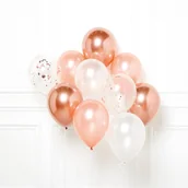 Balony i akcesoria - Amscan, Bukiet Balonów, Rose Gold, 10 Sztuk - miniaturka - grafika 1