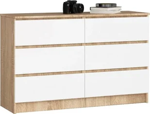 Elior Skandynawska komoda do salonu dąb sonoma + biały - Diron 3X - Komody - miniaturka - grafika 1