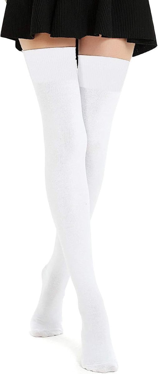 DRESHOW Ekstra Długie Bawełniane Pończochy Uda Plus Size Długie Pończochy Podkolanówki dla Kobiet