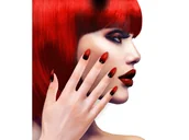 Halloween - Sztuczne paznokcie Ombre czerwono-czarne - 12 szt. - miniaturka - grafika 1