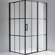 Kabiny prysznicowe - Hydrosan Czarna prostokątna kabina prysznicowa 100x90 drzwi uchylne BS03A - miniaturka - grafika 1
