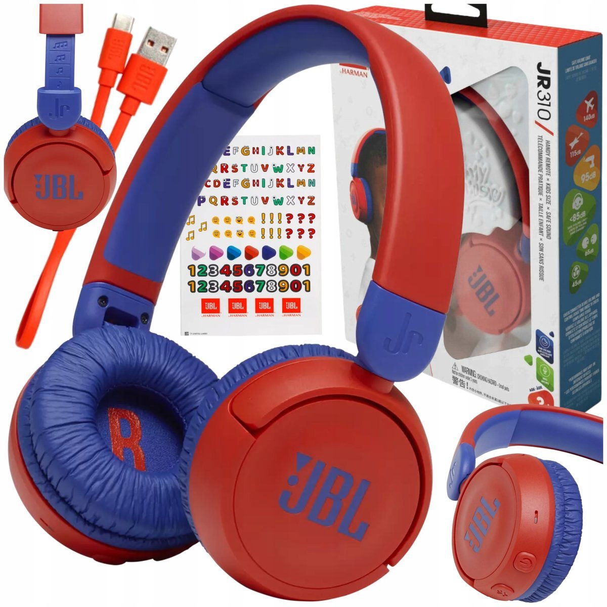 JBL SŁUCHAWKI BEZPRZEWODOWE NAUSZNE DLA DZIECI BLUETOOTH MIKROFON WYGODNE