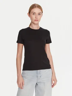 Calvin Klein T-Shirt LV044D201G Czarny Regular Fit - Koszulki i topy damskie - miniaturka - grafika 1
