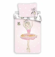Pościel dla dzieci - Jerry Fabrics Pościel bawełniana 140x200 baletnica 1804 balerina różowa poszewka 70x90 - miniaturka - grafika 1