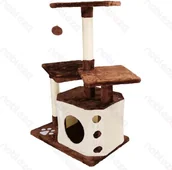 Drapaki dla kotów - Drapak dla kota 60x40x92cm wieża domek legowisko 2 poziomy do zabawy - miniaturka - grafika 1