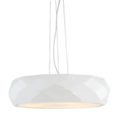 Lampy sufitowe - Light Prestige LAMPA wisząca REUS LP-8069/1P WH geometryczna OPRAWA okrągła zwis metalowy biały LP-8069/1P WH - miniaturka - grafika 1