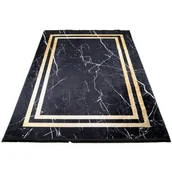 Dywany - Dywan Glamour Czarny Ze Złotą Ramką P6-F21 - miniaturka - grafika 1